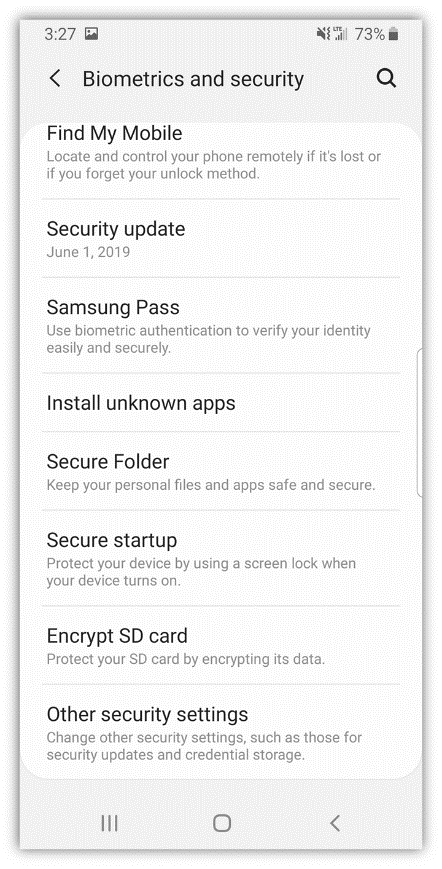 android security settings