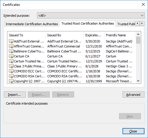 ssl certificates in internet explorer