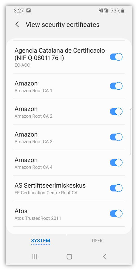 android view ssl certificates